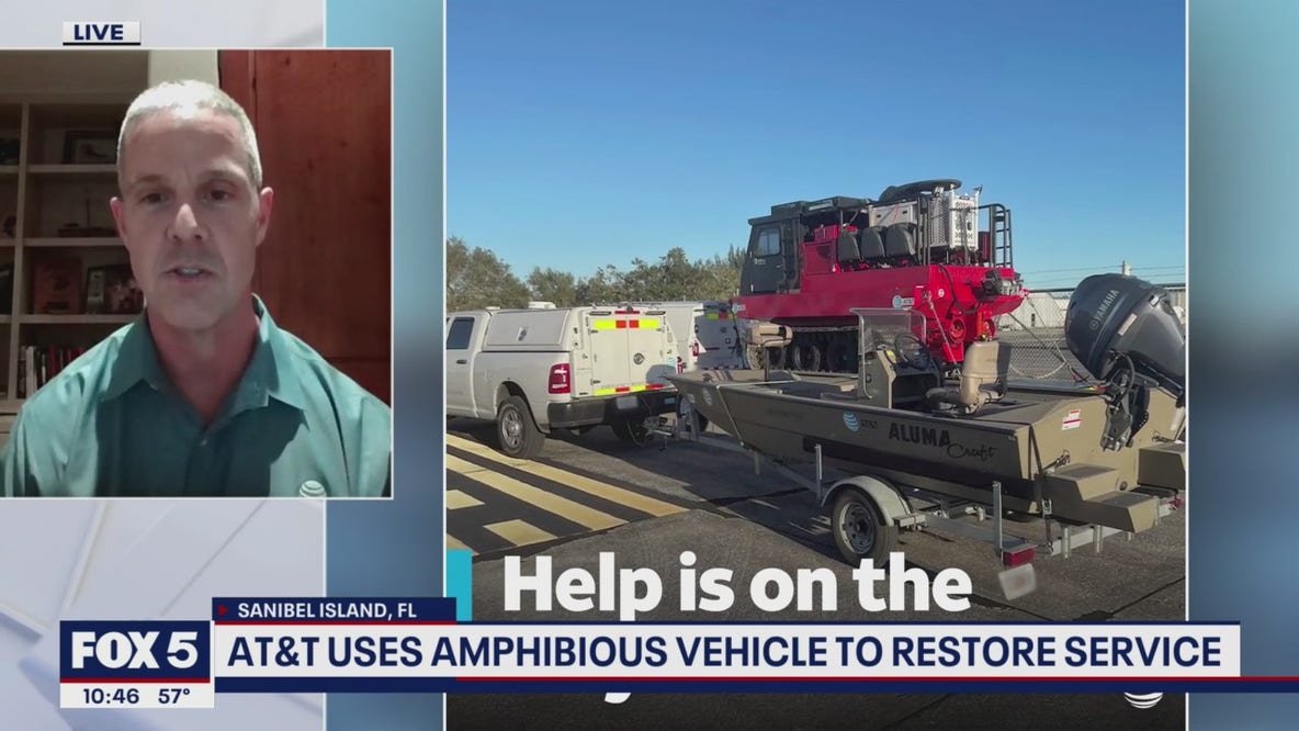AT&T uses amphibious vehicle to restore service